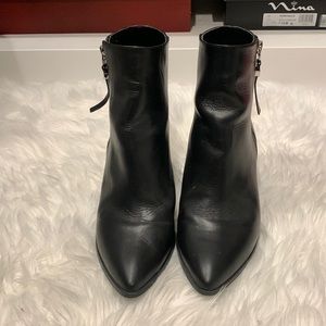 Michael Kors Black Leather Booties | Size 7